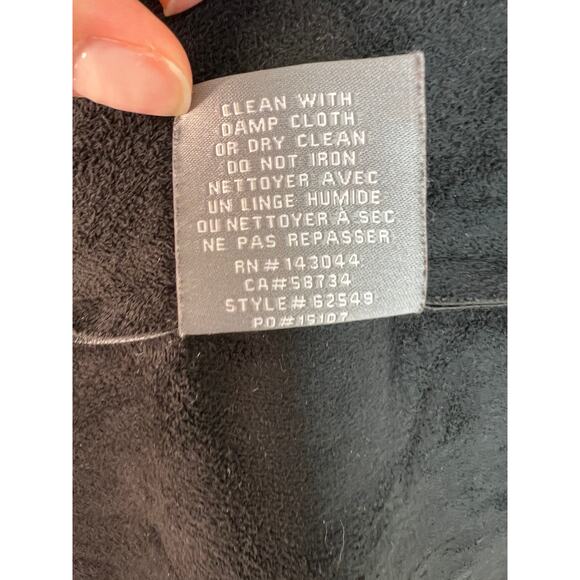 Bagatelle Black Long Sleeve Faux Leather Drape Open Womens Jacket Size L - Picture 9 of 9